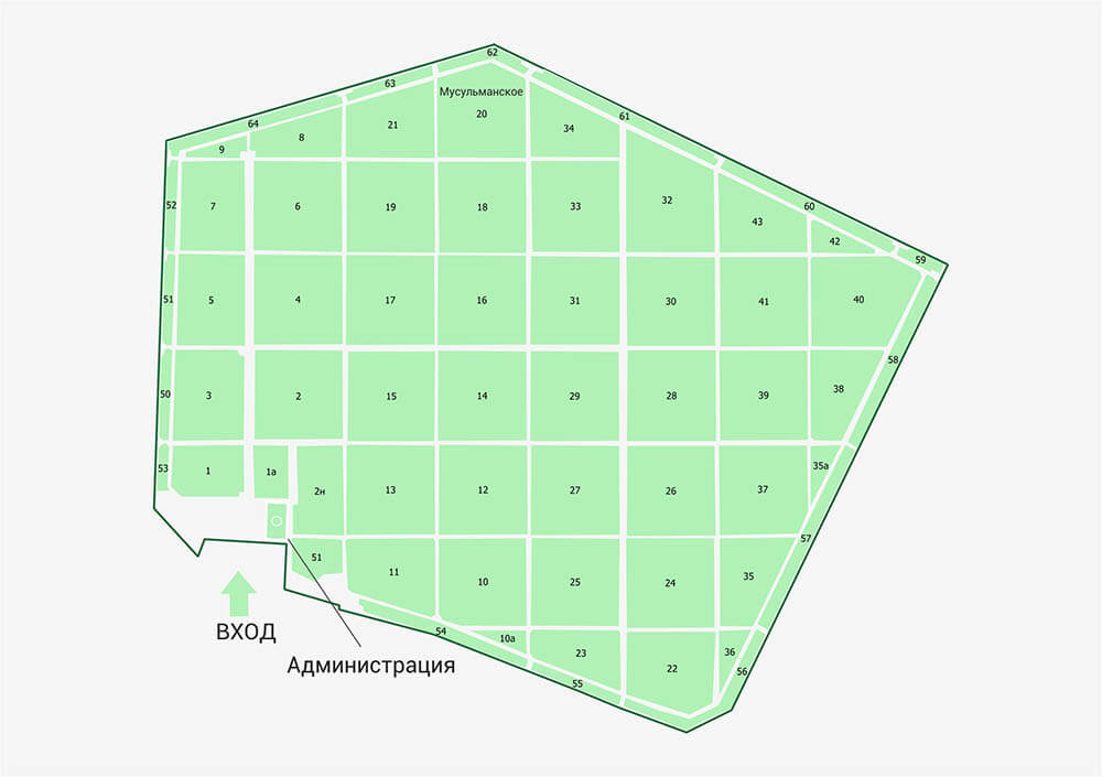 Богородское кладбище схема расположения участков